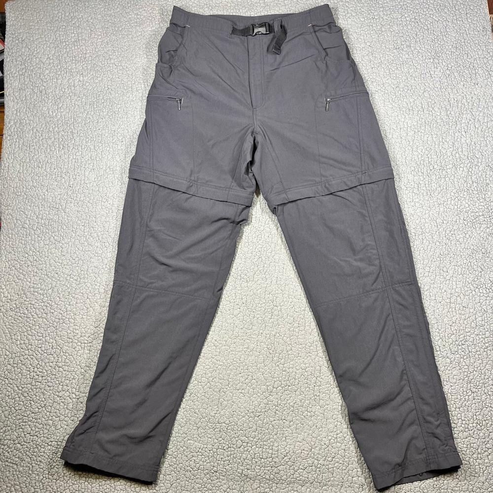 REI Sahara Convertible Hiking Pants Mens 32 Gray Zip Off Shorts UPF 40+ Outdoor
